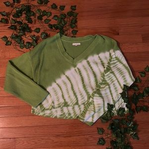PacSun - cropped green tie dye sweater !!